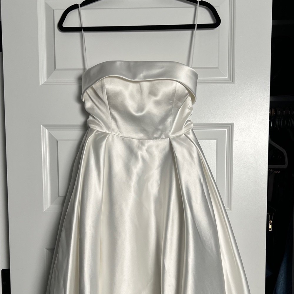 Meshki Eileen Strapless Wedding Satin Dress - Picture 2 of 15